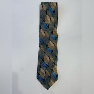 J. Garcia Gray Green Patterned Tie
